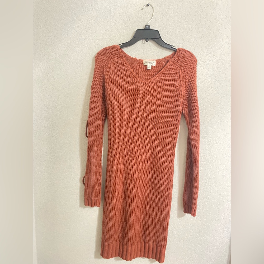 Burnt Orange Sweater dress.
